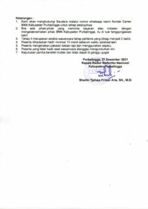 Hasil Seleksi Administrasi PPNPN BNN Kabupaten Purbalingga Tahun 2022